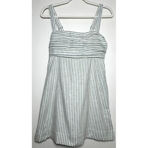 Striped White and Green Dress